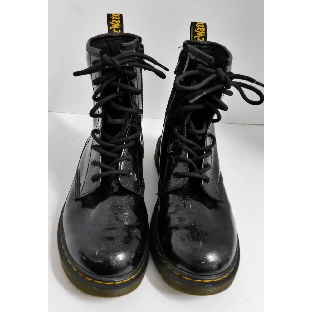 Doc Dr Martens Black‎ Glitter Boots Womans 6 AIR WAIR 1460 Y Zip